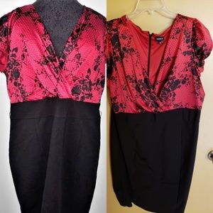 Torrid size 20 surplice red satin top dress